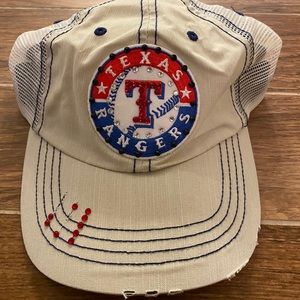 Distressed Texas Rangers adjustable Gray Ball Cap